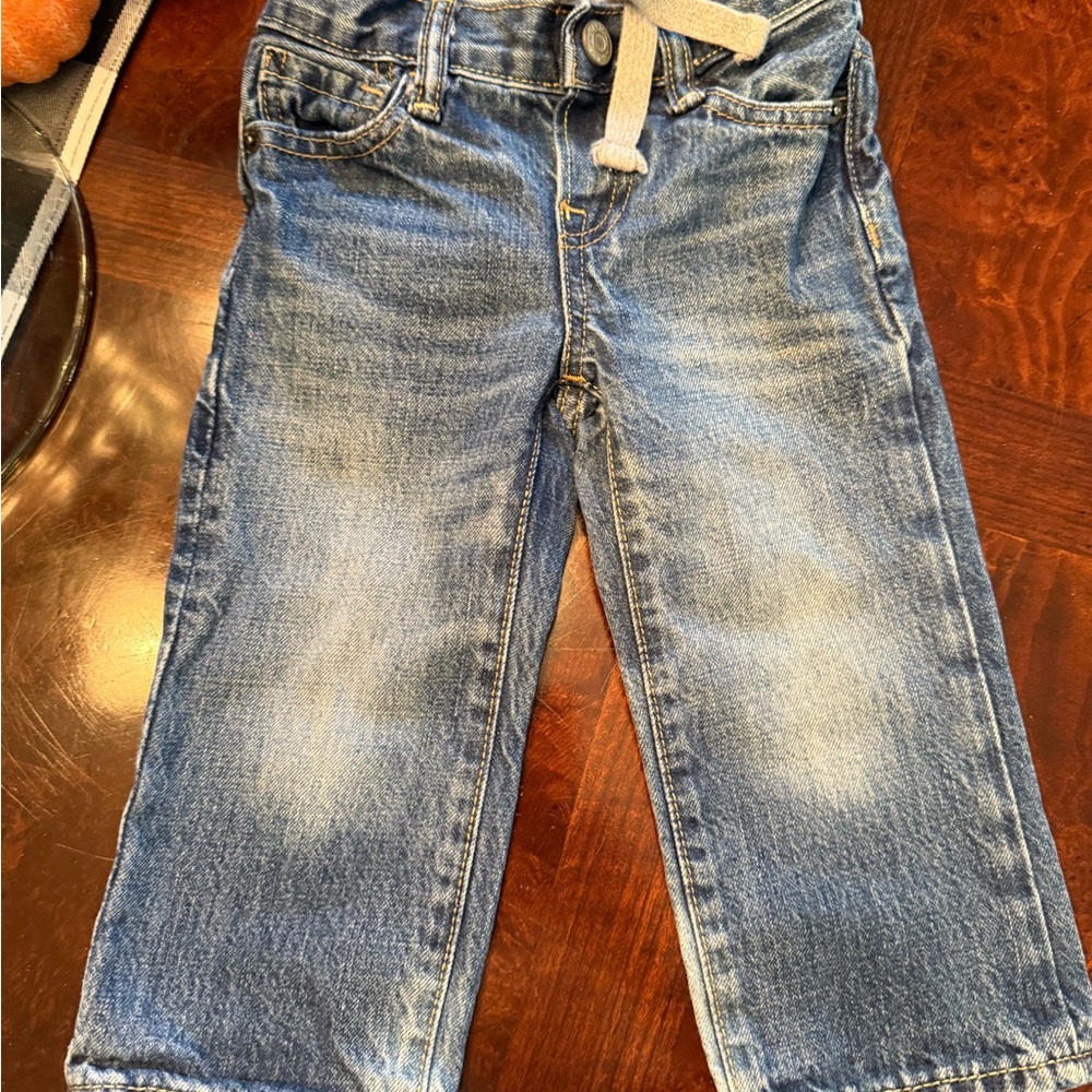 GAP Kids Blue Jeans with Gray Tie